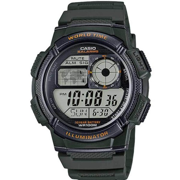 Casio AE1000W-3AV Men’s Sport Dark Green Resin Band Medium Watch