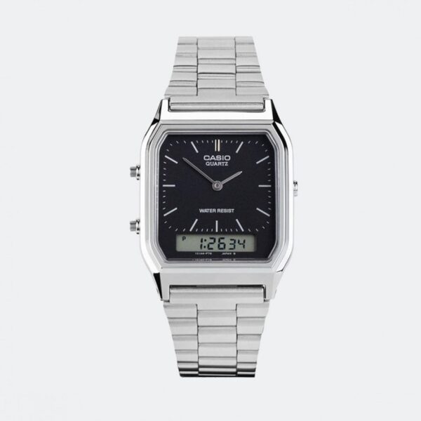 Casio AQ-230A-1DMQ Unisex Classic Black Dial Bracelet Watch