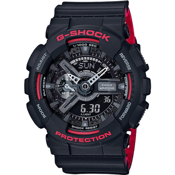 Casio GA-110HR-1ADR Men’s G-Shock World Time Black & Red Resin Watch