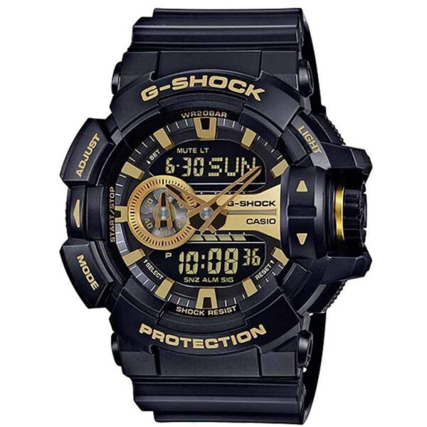 CASIO GENTS GA-400GB-1A9DR G-SHOCK MAGNETIC RESISTANT GOLD DIAL BLACK POLYURETHANE LARGE WATCH