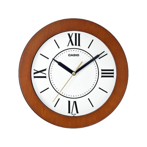 Casio IQ-126-5BDF Brown Rimmed Rubber Round Wall clock