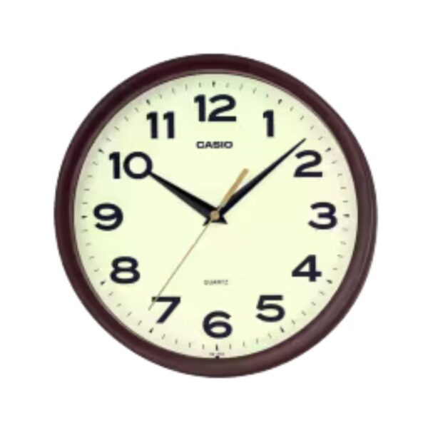 Casio IQ-151-5DF Brown Resin ROUND WALL CLOCK