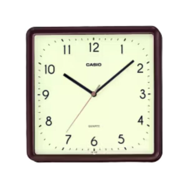 Casio IQ-152-5DF Brown Resin Square WALL CLOCK