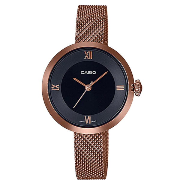 Casio LTP-E154MR-1ADF Women’s Black Dial Mesh Bracelet Watch