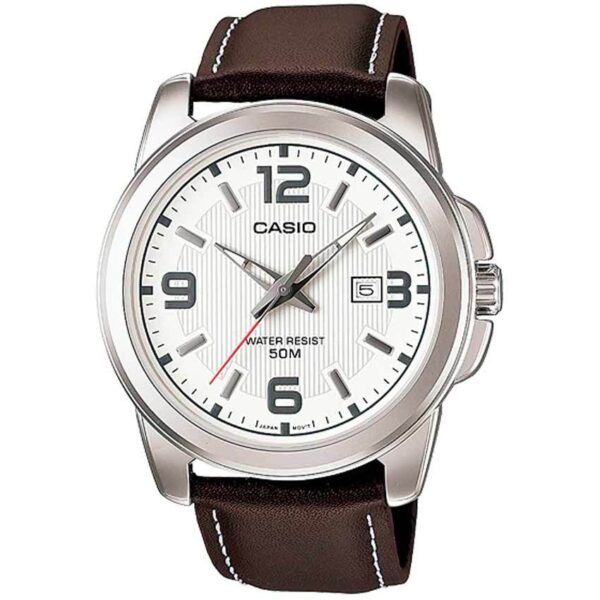 Casio Gent’s MTP-1314L-7AVDF Enticer Analog Brown Leather Watch