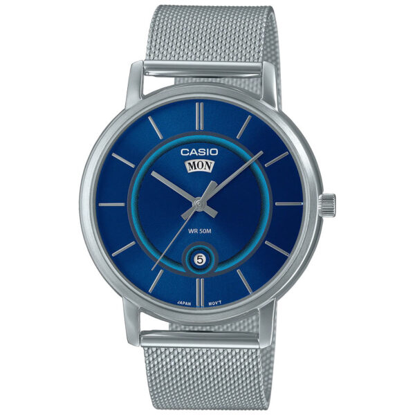 Casio MTP-B120M-2AVDF Men’s Analog Blue Dial Mesh Bracelet Watch