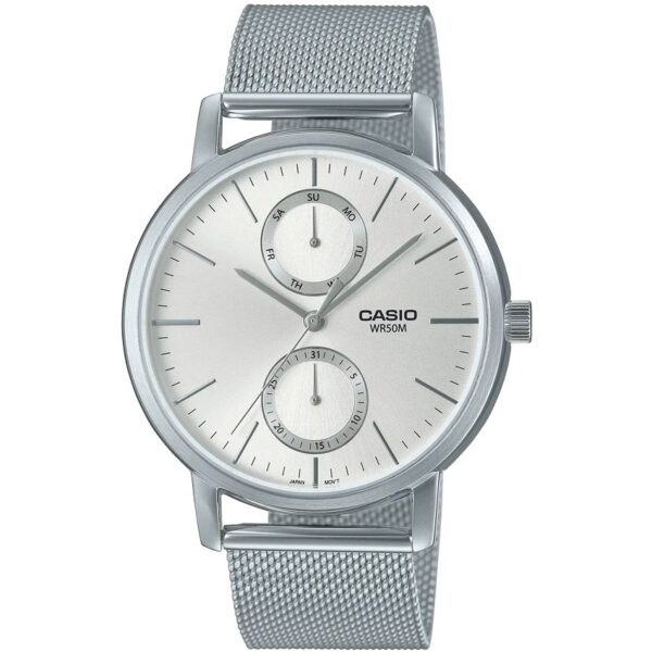 Casio MTP-B310M-7AVDF Men’s Multifunction Silver Dial Mesh Watch