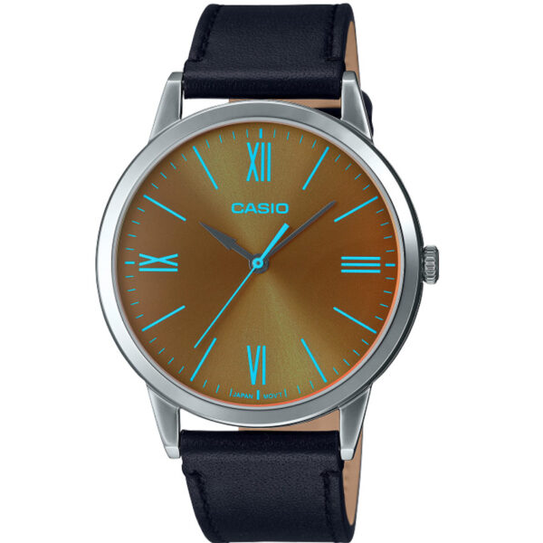 Casio MTP-E600L-1BDF Men’s Enticer Analog Genuine Leather Watch