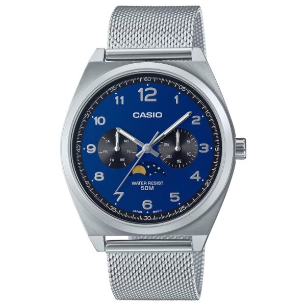 Casio MTP-M300M-2AVDF Moon Phase Men’s Blue Dial Mesh Watch