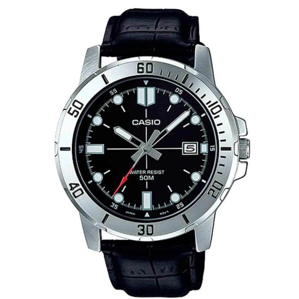 Casio Gent’s MTP-VD01L-1EVUDF Enticer Analog Black Leather Watch