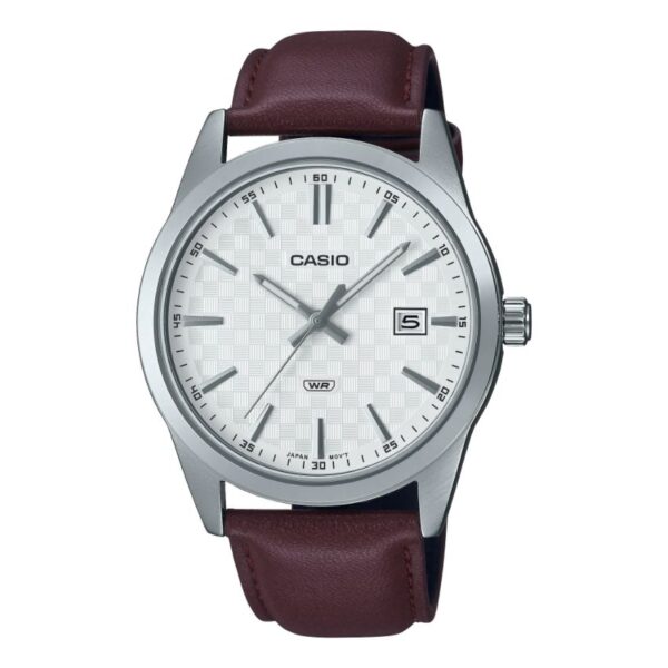 Casio MTP-VD03L-5AUDF Men’s Analog White Dial Genuine Leather Watch