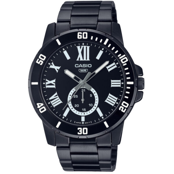 Casio MTP-VD200B-1BUDF Men’s Black Stainless Steel Bracelet Watch