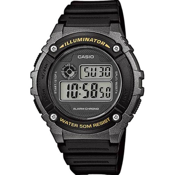 CASIO W-216H-1BVDF GENTS PL SPORT MEDIUM SIZE RESIN WATCH