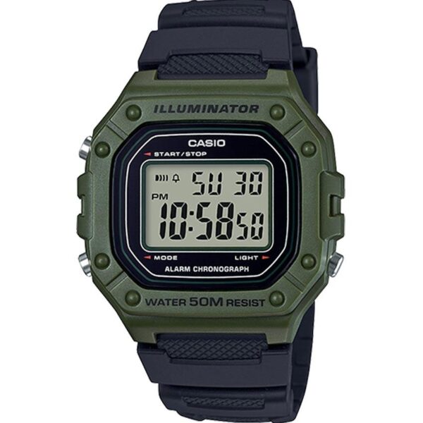 Casio W218H-3AV Men’s Chronograph Green Case Digital Medium Watch