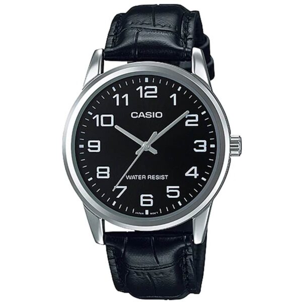 Casio MTP-V001L-1BUDF Men’s Analog Black Leather Small Dress Watch